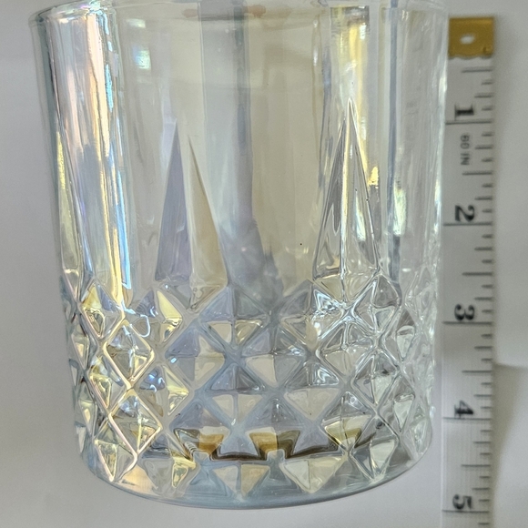 Irridescent Coating 8 Oz Crystal-like Glass Water Whiskey Glasses Set Of 4 - Picture 4 of 5